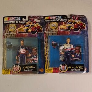 NASCAR Superstars of Racing Action Figures DALE JARRETT and MARK MARTIN
